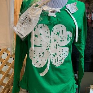 LAT Shamrock ☘️ Front Laced L/Sleeve Shirt 2XL